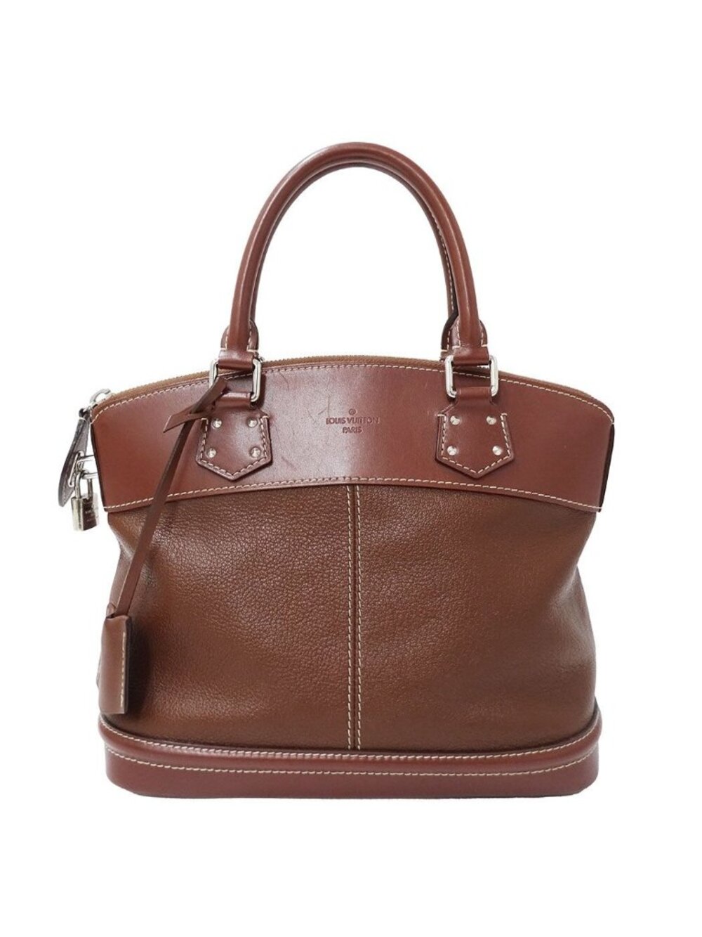 Louis Vuitton Bag Handbag Suhali Leather Lockit PM Sienne Brown Handle